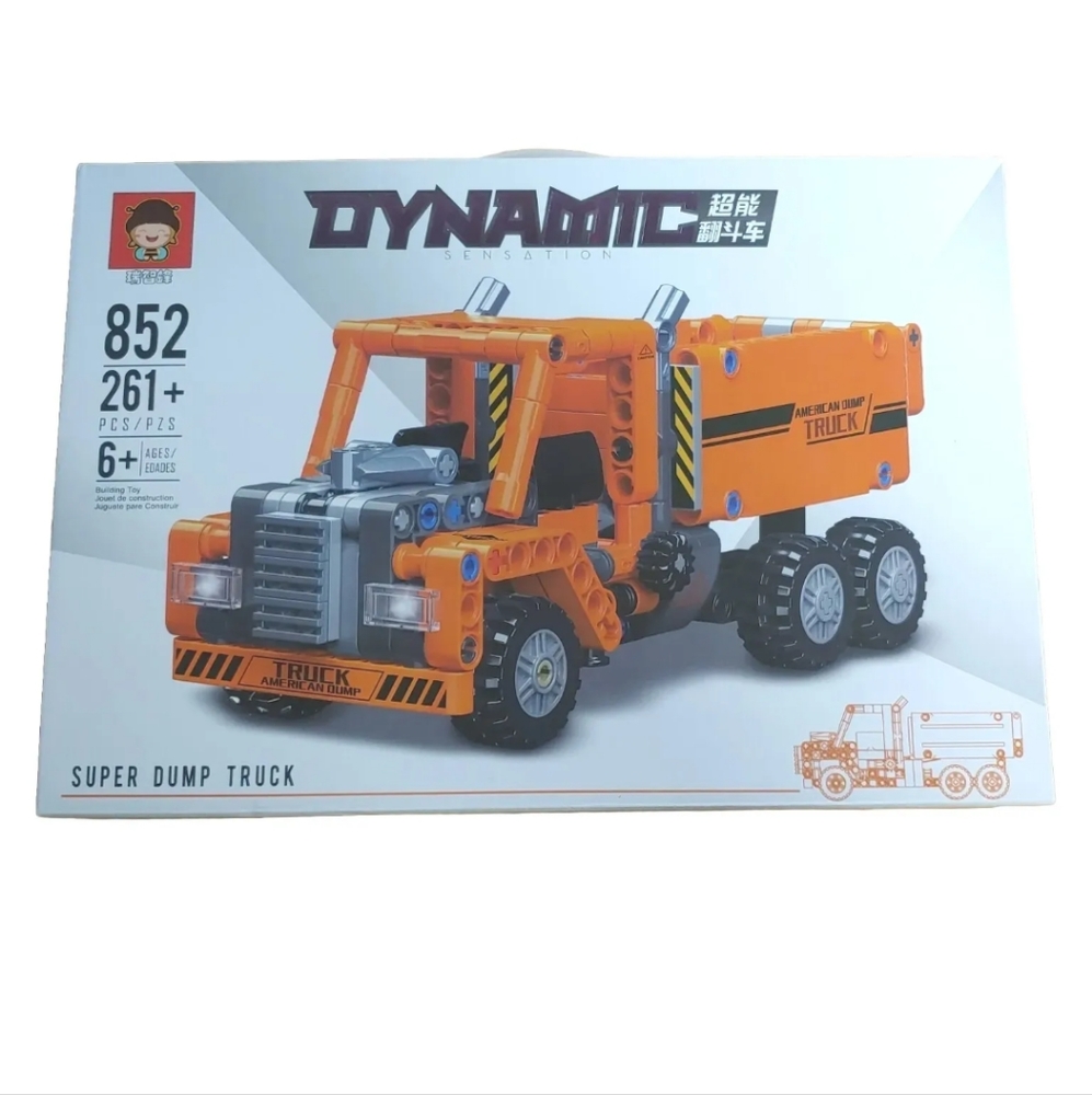 New Dynamic Super Dump Truck Builder Set Turning Accessories 261 Pcs Boy Gift
